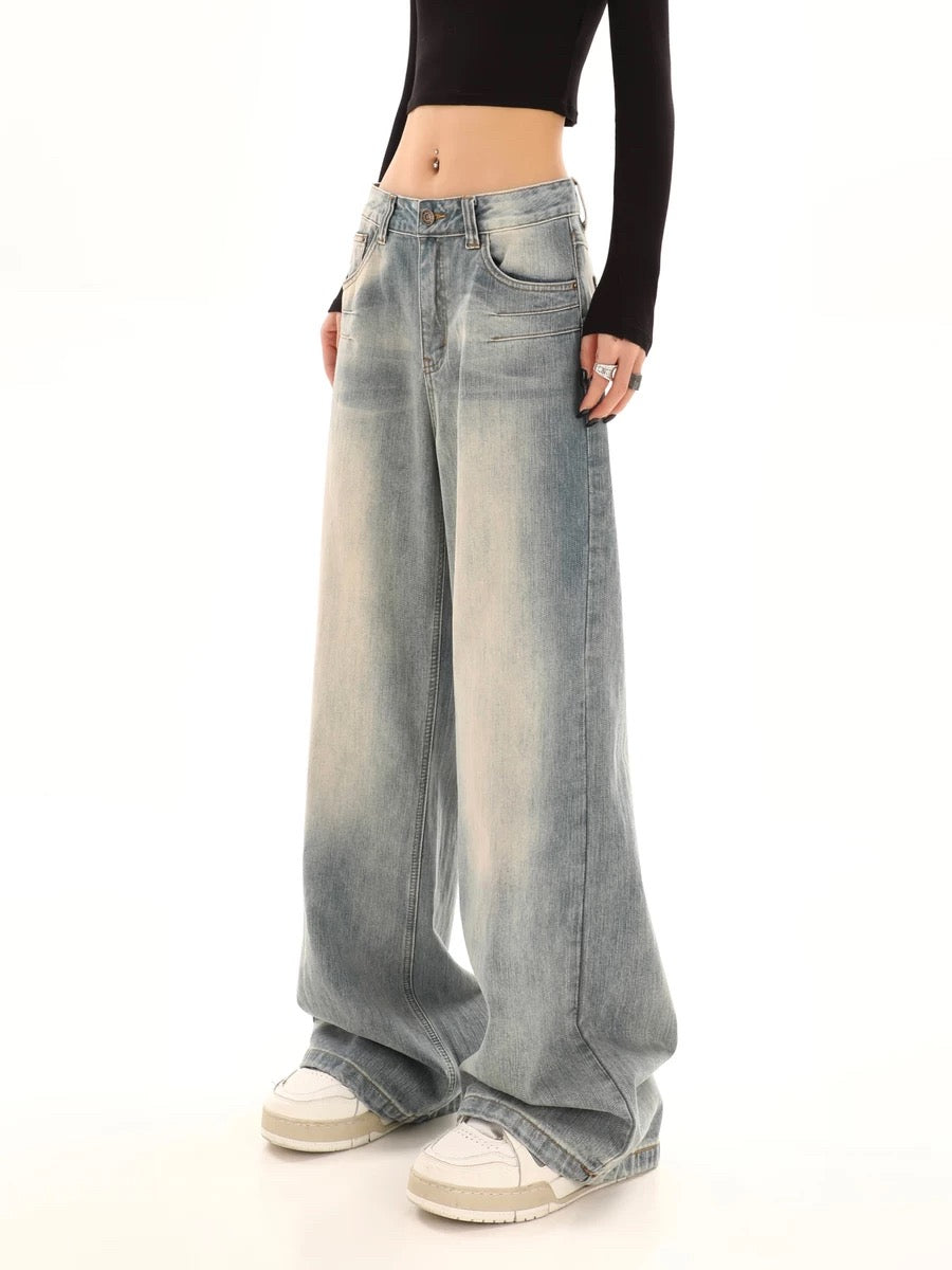 OXAEMIA Basic Washed-Blue Jeans