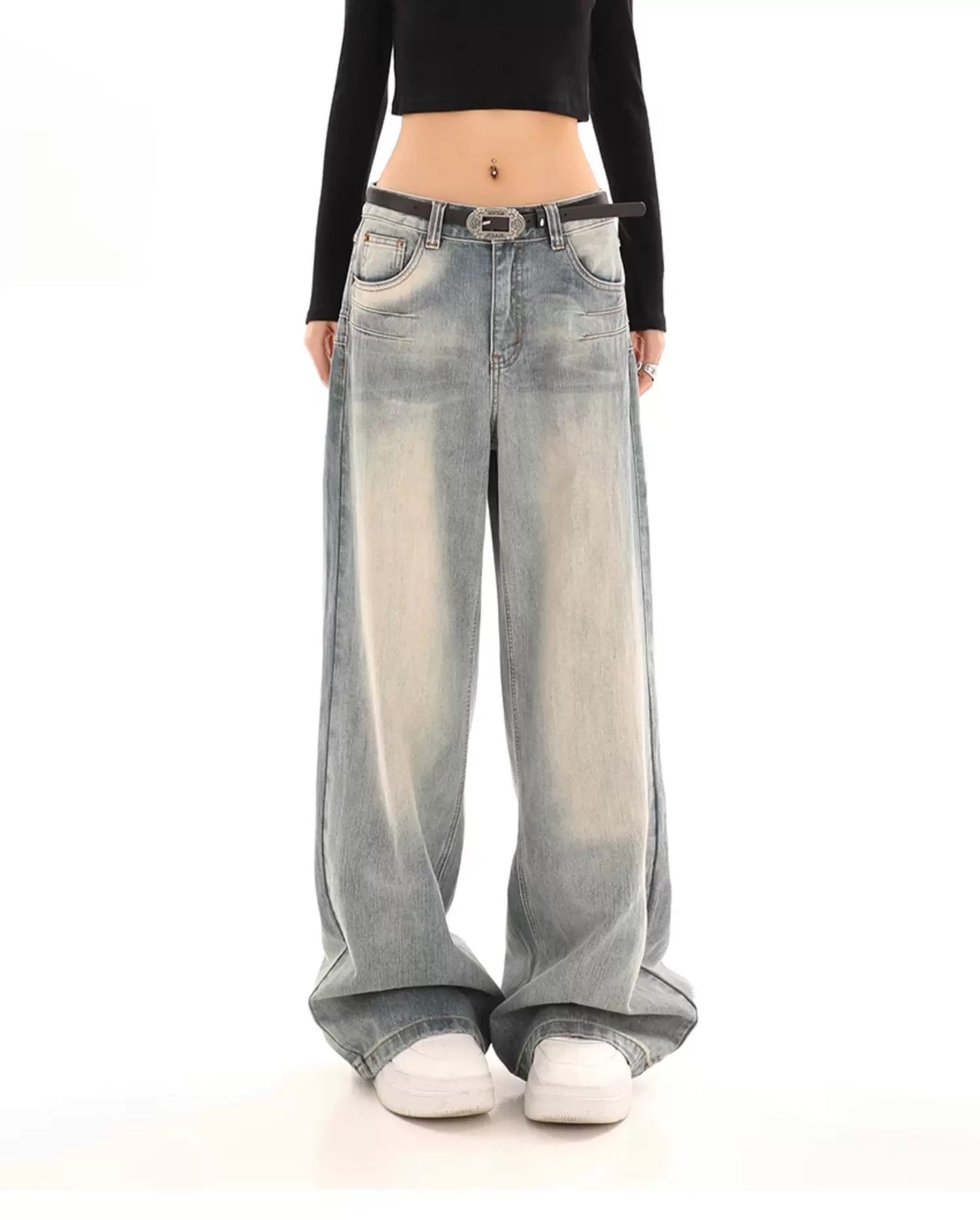 OXAEMIA Basic Washed-Blue Jeans